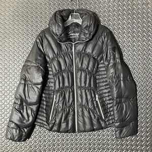 GUESS Quilted Shiny Black Puffer‎ Jacket Womans Size Large
